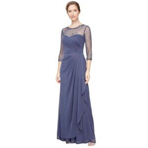 Alex Evenings Joanna Sweetheart Neckline Gown - Violet - Size 6